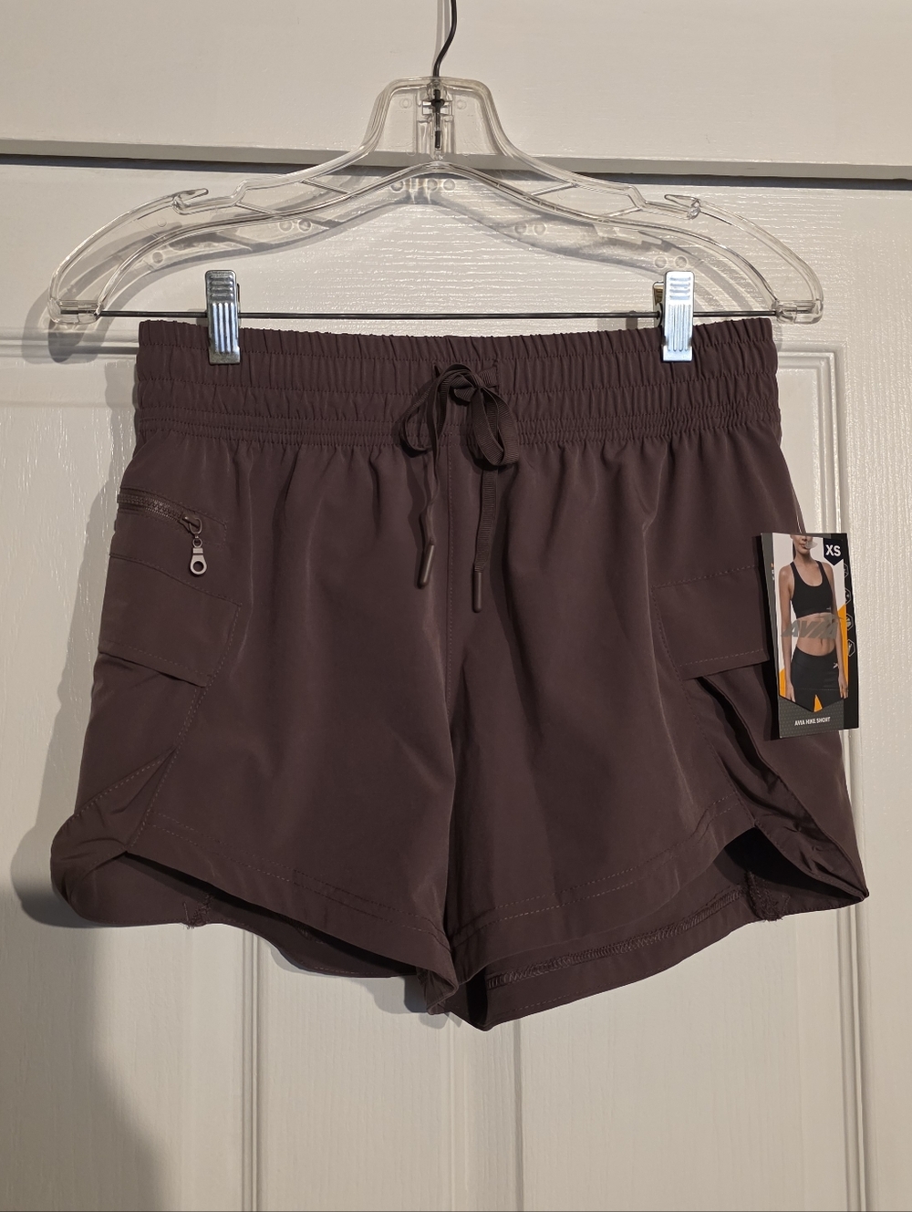 Avia Plum Elastic-Waist Athletic Shorts with Drawstring